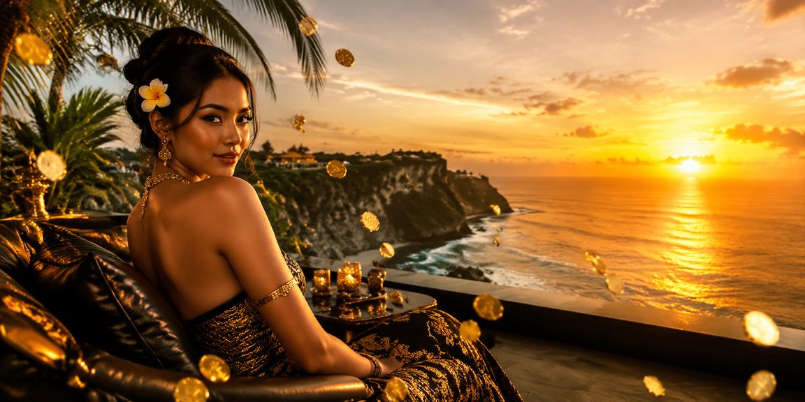 Hadiah bonus VIP di pantai menggambarkan keuntungan eksklusif untuk anggota level tinggi